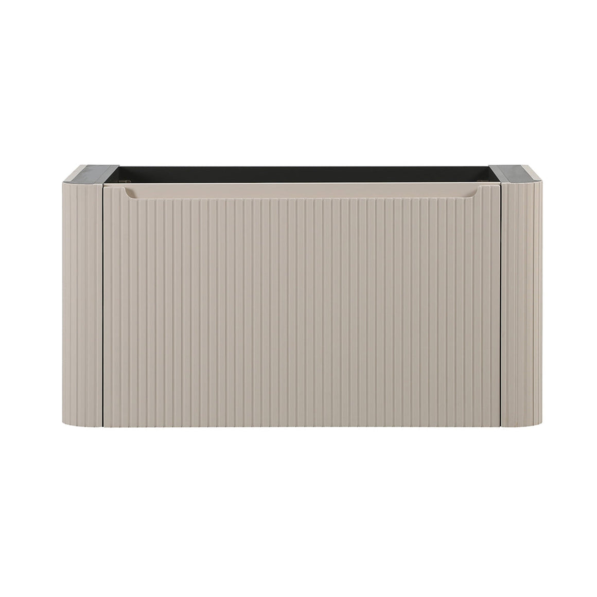 Wiesbaden Sulora onderkast afgeronde hoeken geribbeld met 1 lade 1 uitsparing mat beige 80 cm - productfoto