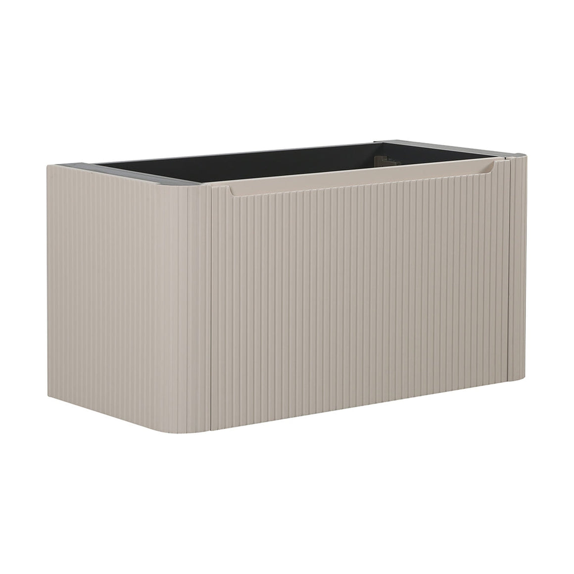 Wiesbaden Sulora onderkast afgeronde hoeken geribbeld met 1 lade 1 uitsparing mat beige 100 cm - productfoto