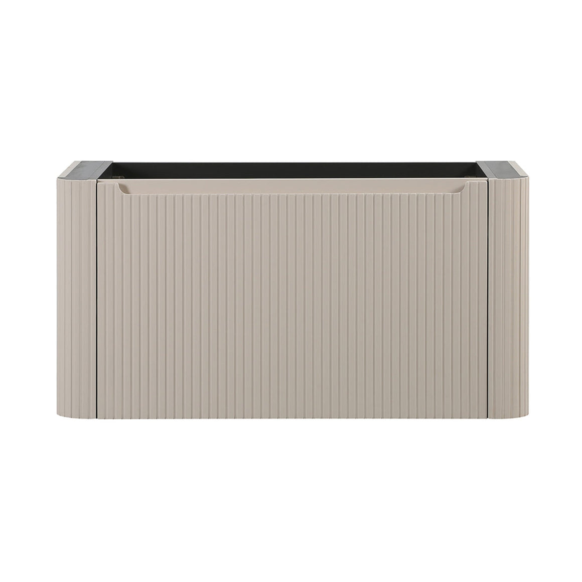 Wiesbaden Sulora onderkast afgeronde hoeken geribbeld met 1 lade 1 uitsparing mat beige 100 cm - productfoto