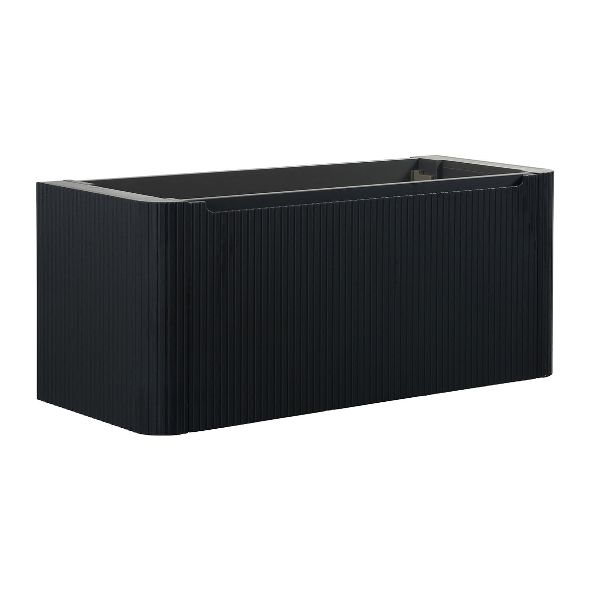 Wiesbaden Sulora onderkast geribbeld met 1 lade en 2 uitsparingen 120 cm Mat zwart - productfoto
