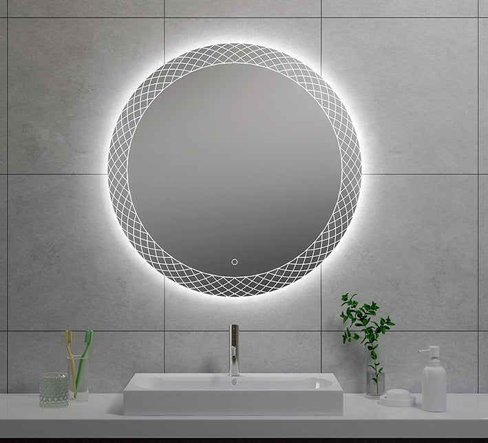 Wiesbaden Deco spiegel rond met LED, dimbaar 80 cm - detailfoto