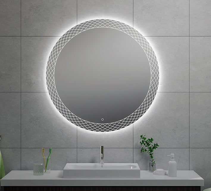 Wiesbaden Deco spiegel rond met LED, dimbaar 100 cm - detailfoto