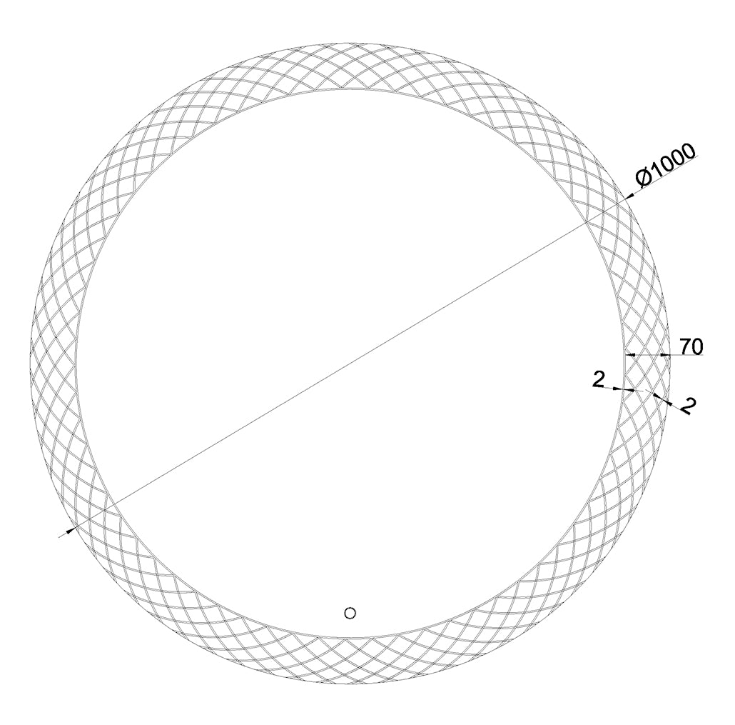 Wiesbaden Deco spiegel rond met LED, dimbaar 100 cm - technische tekening