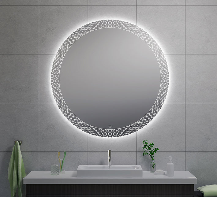 Wiesbaden Deco spiegel rond met LED, dimbaar 120 cm - sfeerbeeld