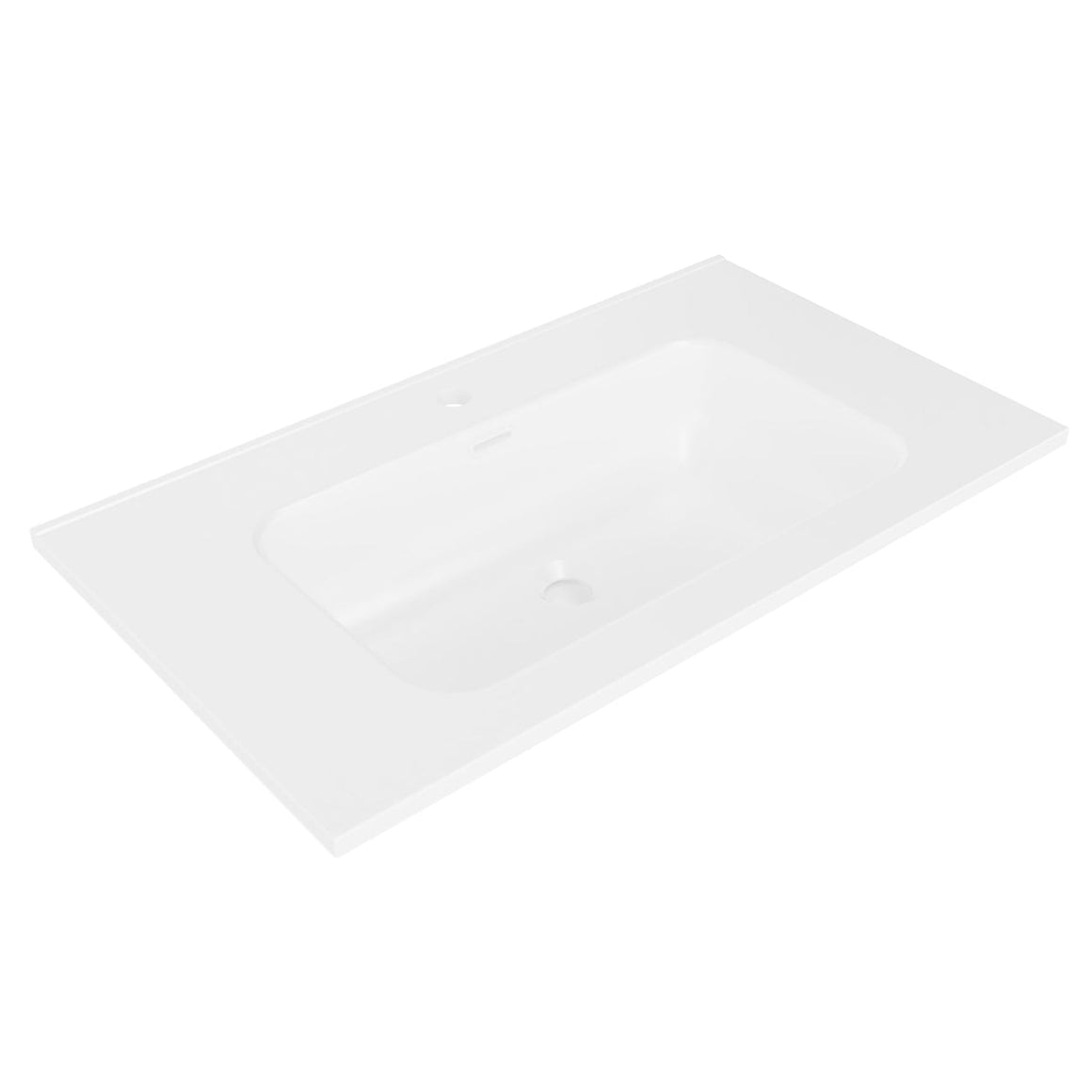 Wiesbaden Bajo wastafel enkel met 1 kraangat 80 cm / Mat wit - productfoto