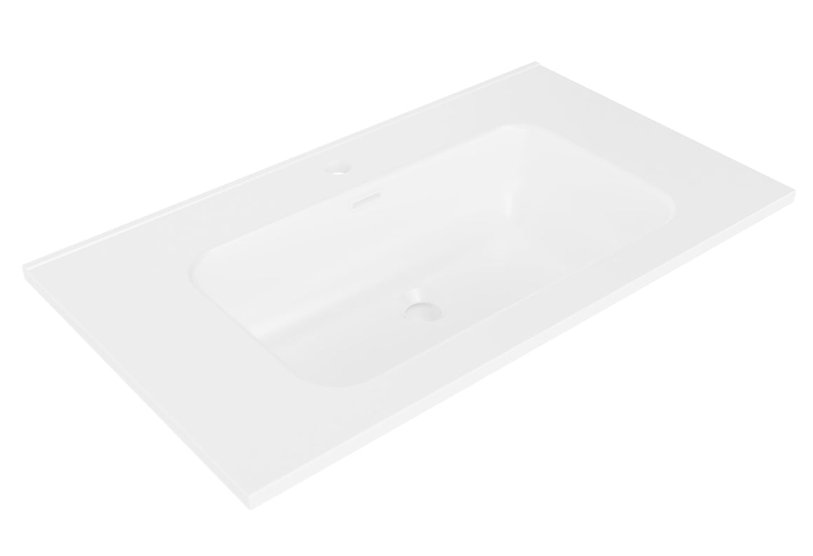 Wiesbaden Bajo wastafel enkel met 1 kraangat 80 cm / Mat wit - productfoto