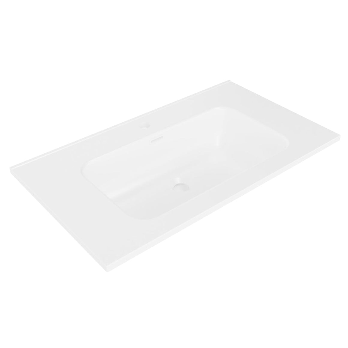 Wiesbaden Bajo wastafel enkel met 1 kraangat 100 cm / Mat wit - productfoto