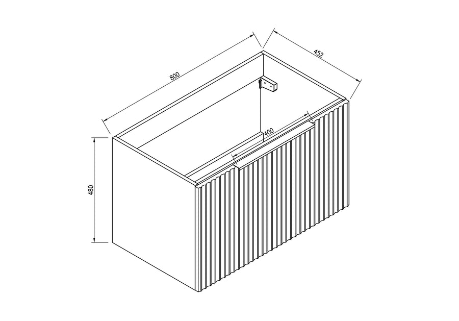 Ribbella Unterschrank mit 1 Schublade 80 x 45 cm natur Eiche