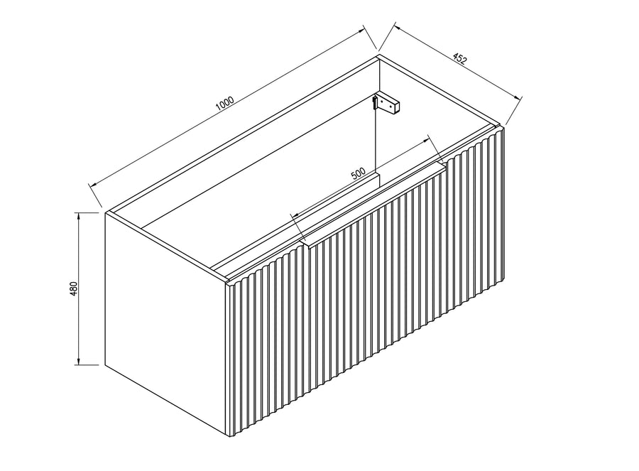 Ribbella Unterschrank mit 1 Schublade 100 x 45 cm natur Eiche