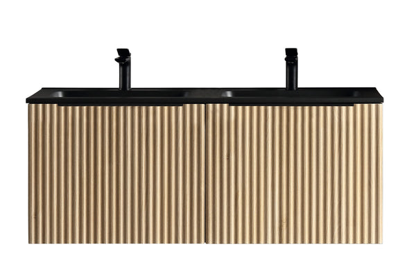 Ribbella Unterschrank mit 2 Schubladen 2 Aussparungen 120 x 45 cm natur Eiche