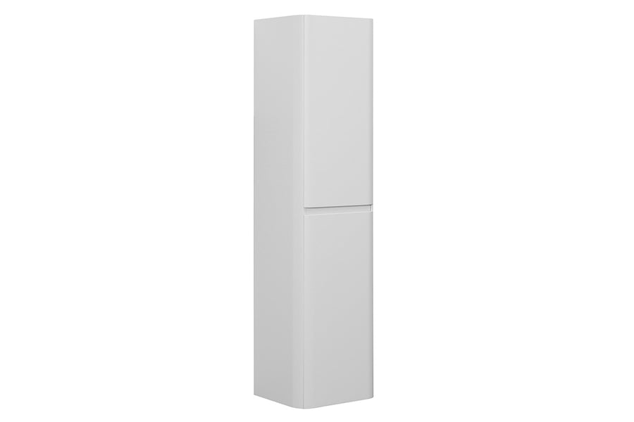 Novira Hochschrank abgerundete Ecken 160 x 40 x 35 cm mattweiß