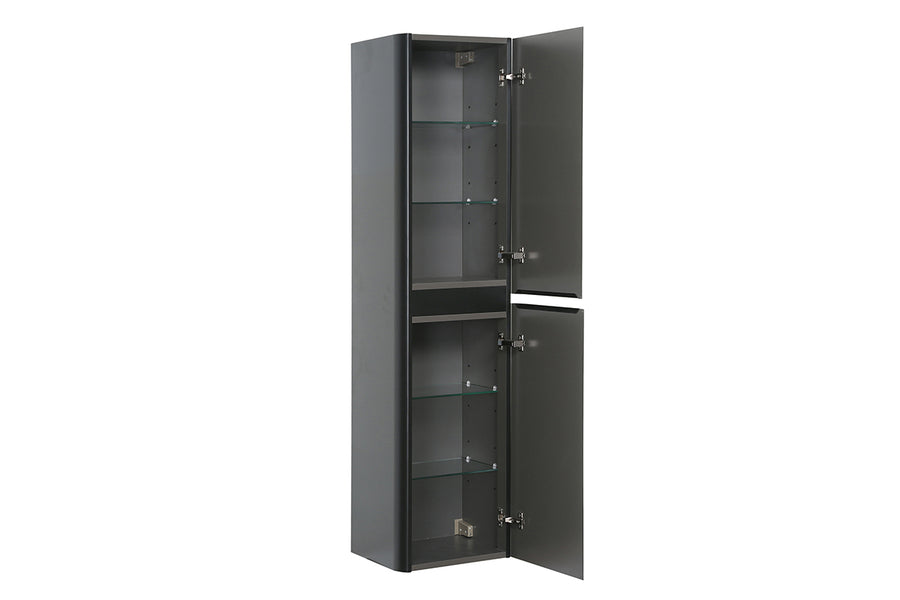 Novira kolomkast afgeronde hoeken 160 x 40 x 35 cm mat zwart