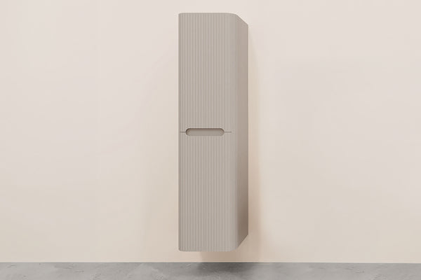 Sulora kolomkast afgeronde hoeken geribbeld 160 x 40 x 35 cm mat beige