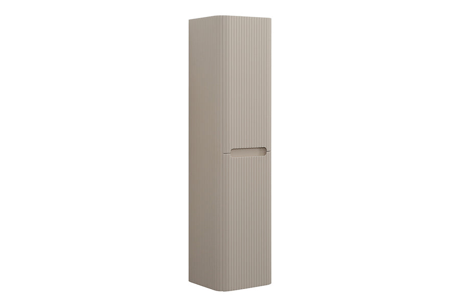Sulora kolomkast afgeronde hoeken geribbeld 160 x 40 x 35 cm mat beige