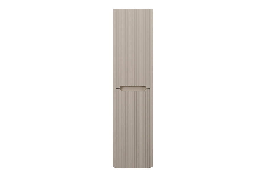 Sulora kolomkast afgeronde hoeken geribbeld 160 x 40 x 35 cm mat beige
