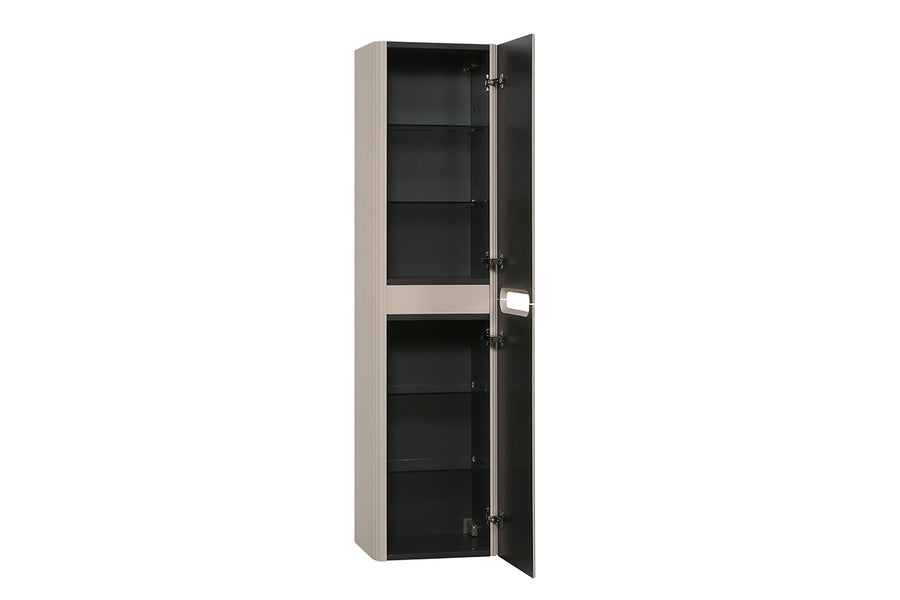 Sulora kolomkast afgeronde hoeken geribbeld 160 x 40 x 35 cm mat beige