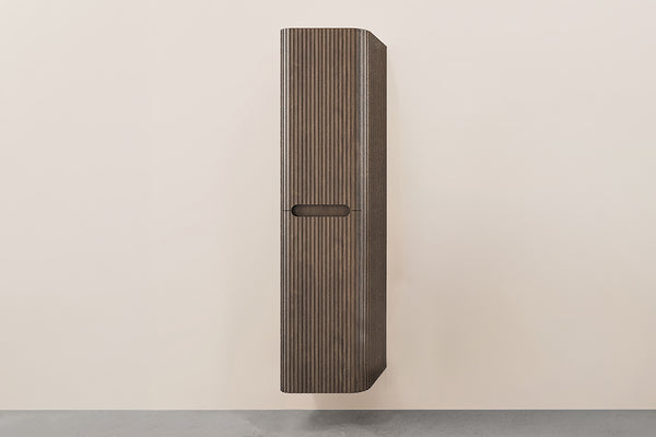 Sulora kolomkast afgeronde hoeken geribbeld 160 x 40 x 35 cm bruin eiken