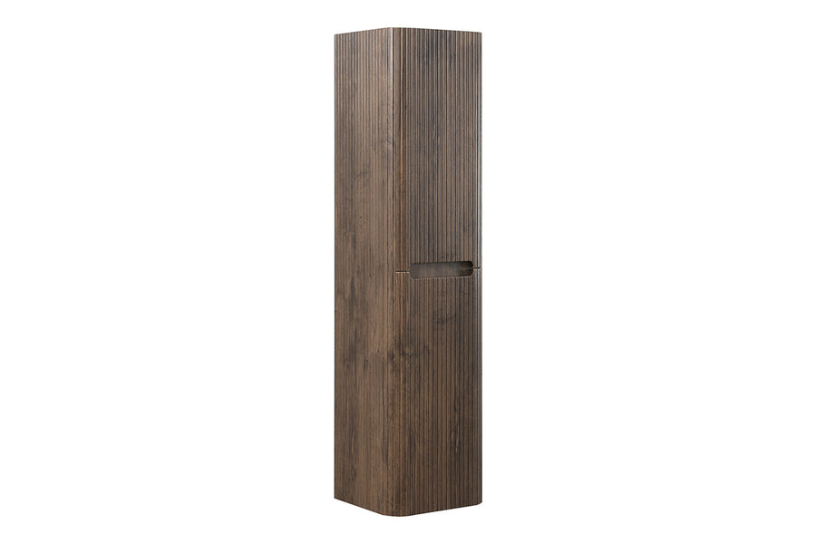 Sulora kolomkast afgeronde hoeken geribbeld 160 x 40 x 35 cm bruin eiken