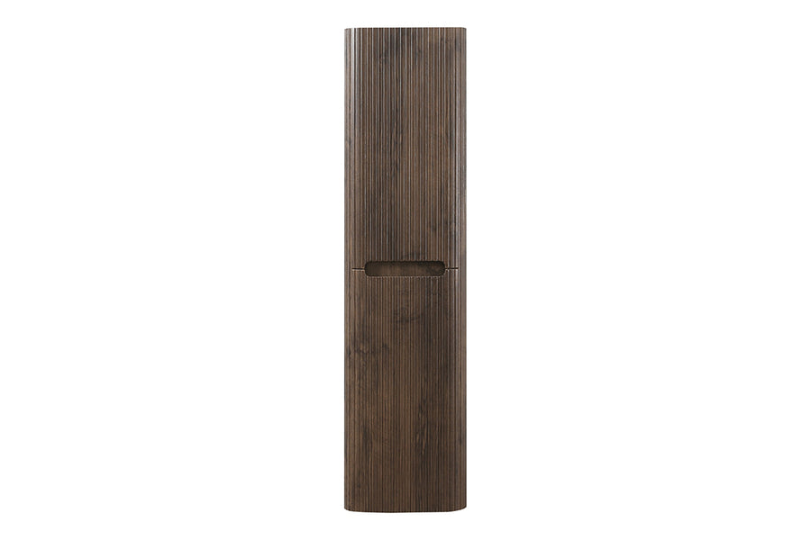 Sulora kolomkast afgeronde hoeken geribbeld 160 x 40 x 35 cm bruin eiken