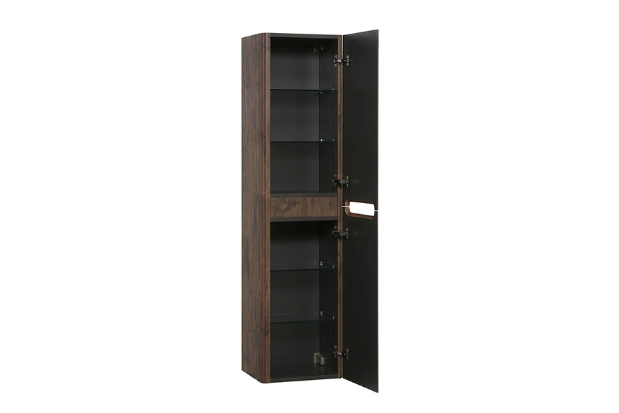 Sulora kolomkast afgeronde hoeken geribbeld 160 x 40 x 35 cm bruin eiken