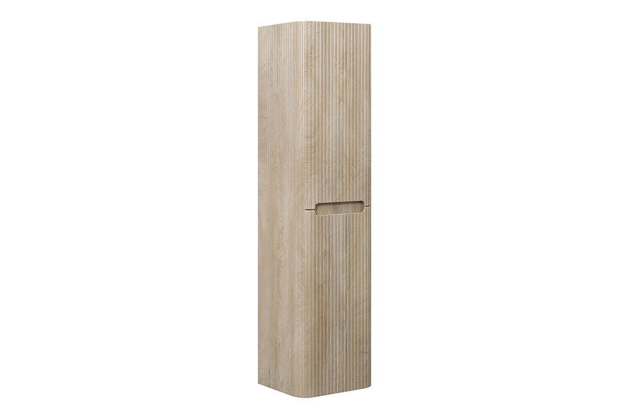 Sulora kolomkast afgeronde hoeken geribbeld 160 x 40 x 35 cm licht eiken