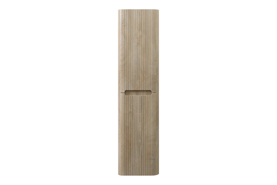 Sulora kolomkast afgeronde hoeken geribbeld 160 x 40 x 35 cm licht eiken