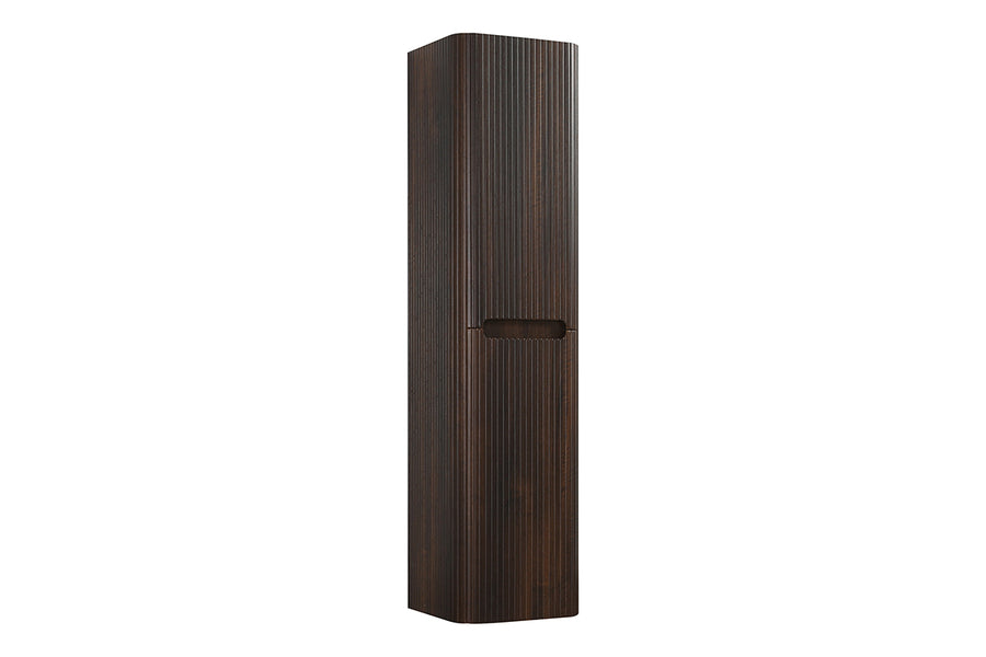Sulora kolomkast afgeronde hoeken geribbeld 160 x 40 x 35 cm walnoot