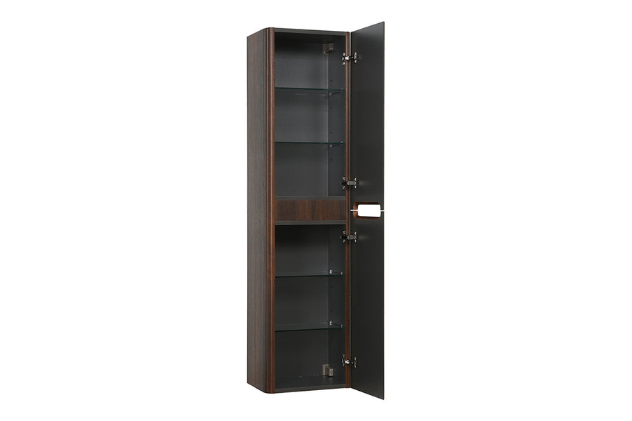 Sulora kolomkast afgeronde hoeken geribbeld 160 x 40 x 35 cm walnoot