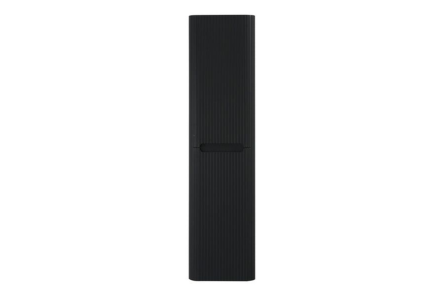 Sulora kolomkast afgeronde hoeken geribbeld 160 x 40 x 35 cm mat zwart