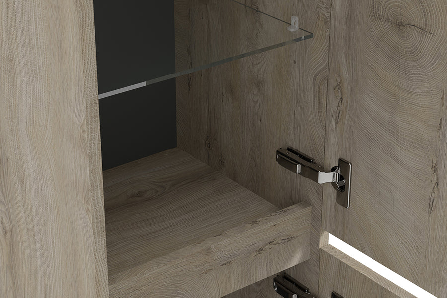 Alvara Hochschrank 160x35x35 cm Wildeiche grau