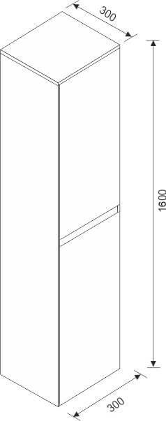 Tigris Losse kast 1600x300x300 houtnerf grijs