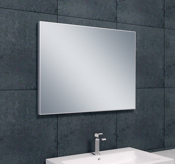 Serra miroir rectangulaire avec cadre 80 x 60 x 2,1 cm aluminium