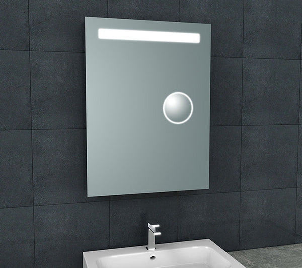 Miroir Tigris rectangulaire avec LED et miroir de rasage 60 x 80 cm