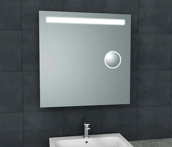 Tigris miroir Wiesbaden avec éclairage LED et miroir de rasage 80x80 cm