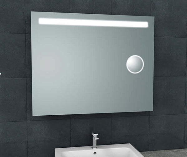 Tigris miroir Wiesbaden avec éclairage LED et miroir de rasage 100x80 cm