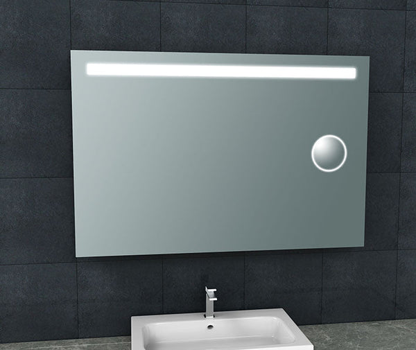 Tigris miroir rectangulaire avec LED et miroir de rasage 120 x 80 cm