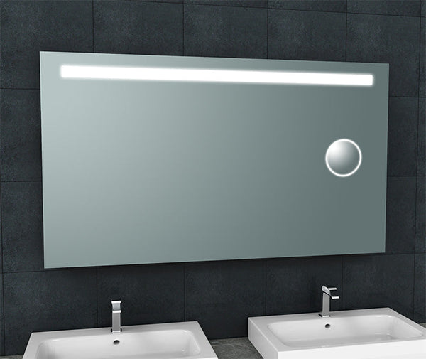 Miroir Tigris rectangulaire avec LED et miroir de rasage 140 x 80 cm
