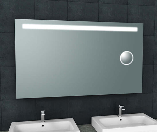 Tigris miroir Wiesbaden avec éclairage LED et miroir de rasage 140x80 cm