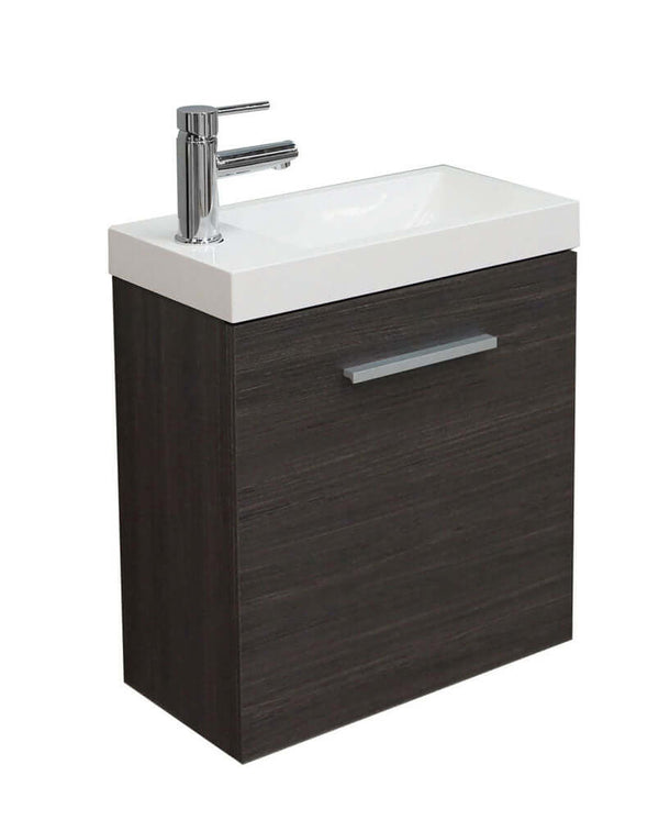 Emma armoire de fontaine + lavabo 50 x 25 x 50 cm grain de bois gris