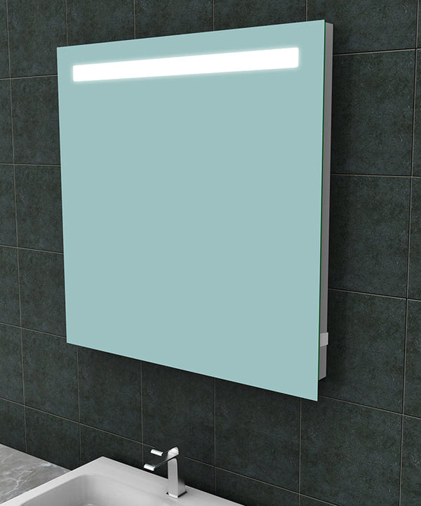 Miroir carré Tigris avec LED et prise 80 x 80 cm
