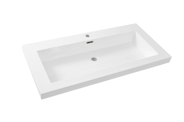 Vision Waschbecken Wiesbaden 100x46 cm Weiß (1 Loch für Armatur)