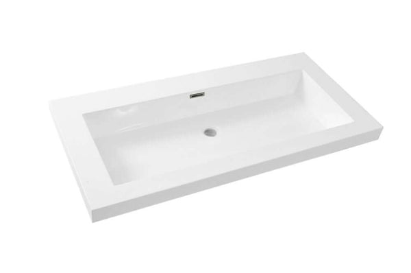 Vision Waschbecken Wiesbaden 100x46 cm Weiß (Ohne Hahnloch)