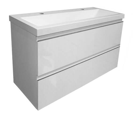 Shall Unterschrank 100 x 36 cm glänzend weiß