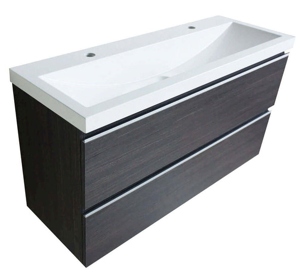 Shall Unterschrank 100 x 36 cm Holzmaserung Grau