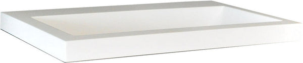 Lavabo à poser simple sans trou de robinet 60x36x4 cm marbre synthétique brillant blanc