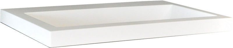 Lavabo à poser simple sans trou de robinet 60x36x4 cm marbre synthétique brillant blanc