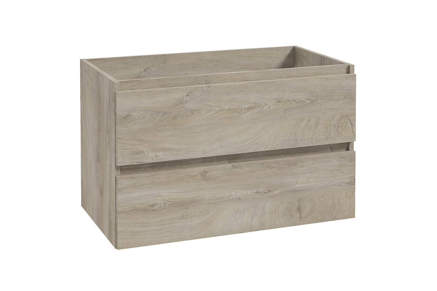 Alvara onderkast met 2 laden 1 uitsparing 80 x 46 cm grijs eiken