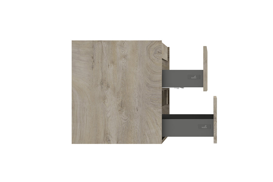 Alvara onderkast met 2 laden 1 uitsparing 80 x 46 cm grijs eiken