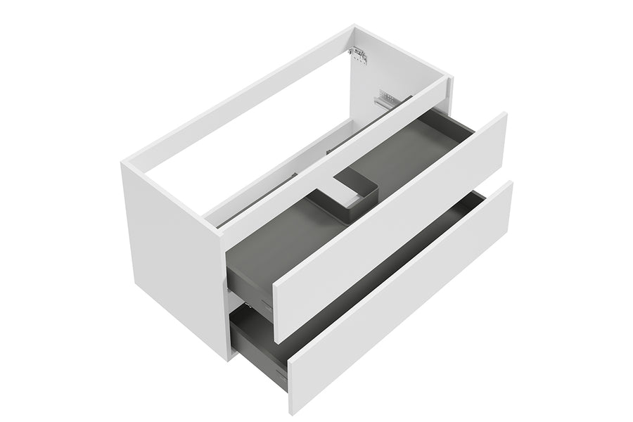 Alvara onderkast met 2 laden 1 uitsparing 100 x 46 cm mat wit