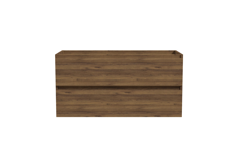 Alvara Unterschrank mit 2 Schubladen 1 Aussparung 100 x 46 cm dunkle warme Eiche